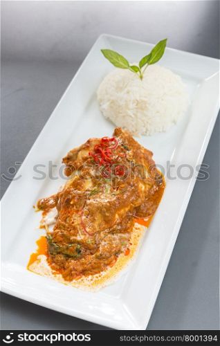Chicken Fillet Red Curry with jasmine rice