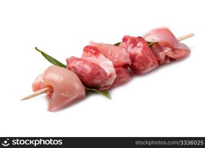 chicken kebab isolated on white background