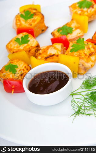 Chicken kebab on skewers