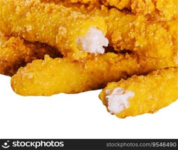 Chicken nugets isolated on white background