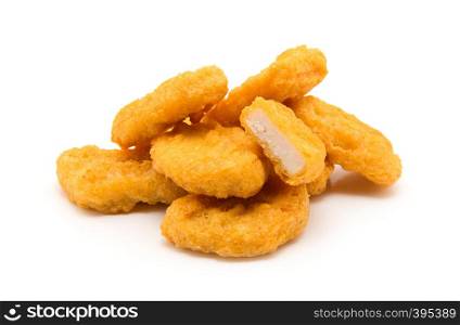 Chicken nuggets isolated on white background