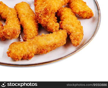 Chicken nuggets on plate close up