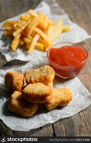 Chicken Nuggets with French Fries