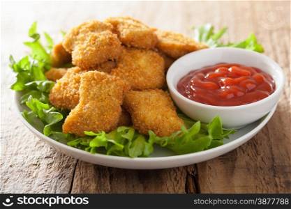 chicken nuggets with ketchup