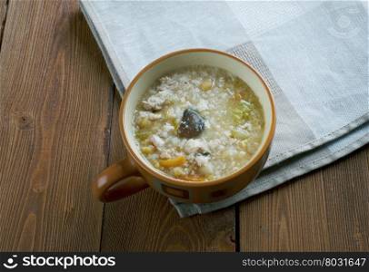 Chicken pot - Huehnertopf - German chicken soup with rice and peas
