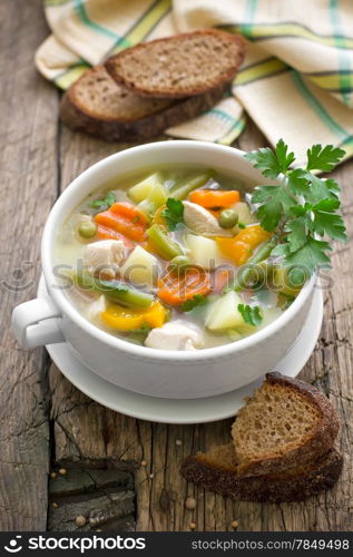 Chicken soup with vegetables