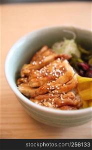 Chicken teriyaki on rice japanese food
