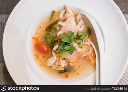 Chicken Tom yum kai spicy soup