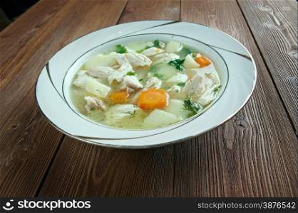 Chicken waterzooi - Belgian dish of stew, originating in Flanders.