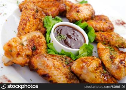 Chicken wings in the plate