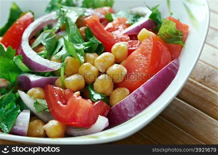 Chickpea salad Kurdish - Nohut salatas?.Middle Eastern cuisine