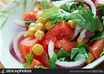 Chickpea salad Kurdish - Nohut salatas?.Middle Eastern cuisine