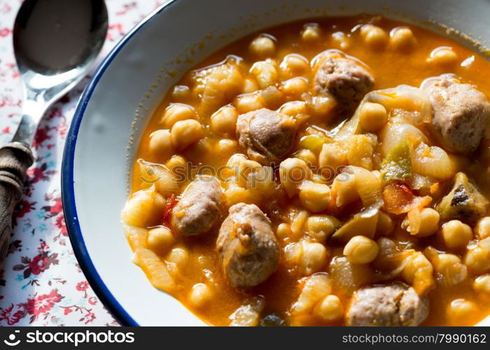 Chickpeas delicious homemade spicy stews with meat