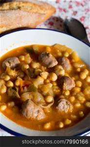 Chickpeas delicious homemade spicy stews with meat