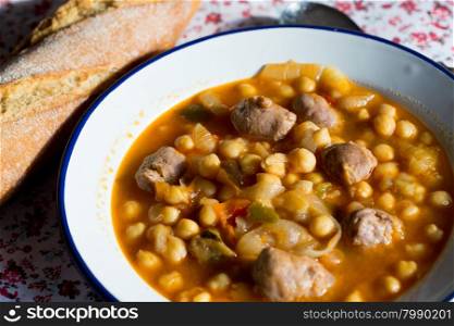 Chickpeas delicious homemade spicy stews with meat