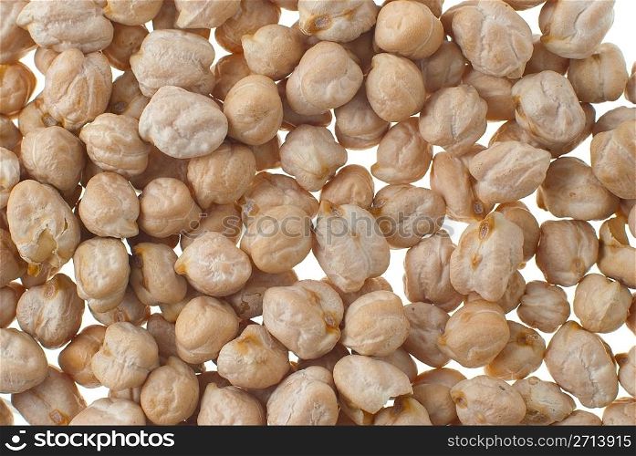 Chickpeas isolted on white background.