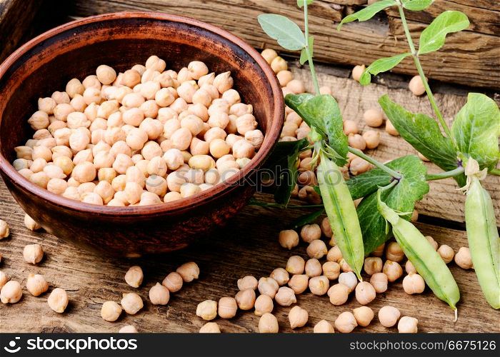 Chickpeas or turkish peas. Chickpea-for cooking traditional dishes of Middle Eastern cuisines.Healthy food