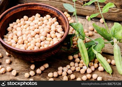 Chickpeas or turkish peas. Chickpea-for cooking traditional dishes of Middle Eastern cuisines.Healthy food