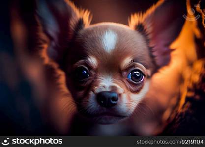 Chihuahua puppy.   Generative AI 