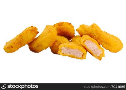 Chiken nuggets isolated on white