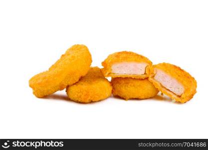 Chiken nuggets isolated on white