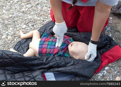 Child dummy cardiac massage