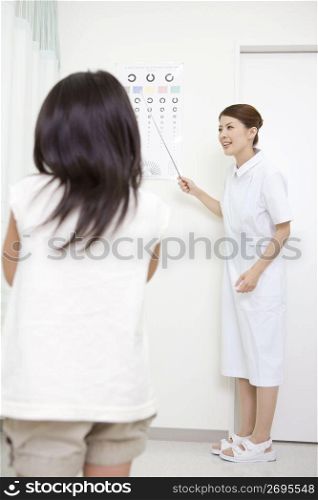 Child having a sight test