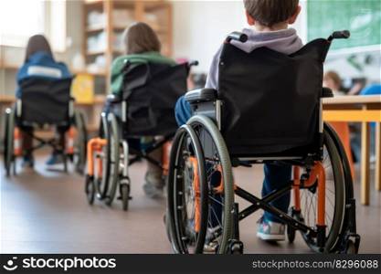 child in a wheelchair school for children with disabilities inclusive education generative ai.