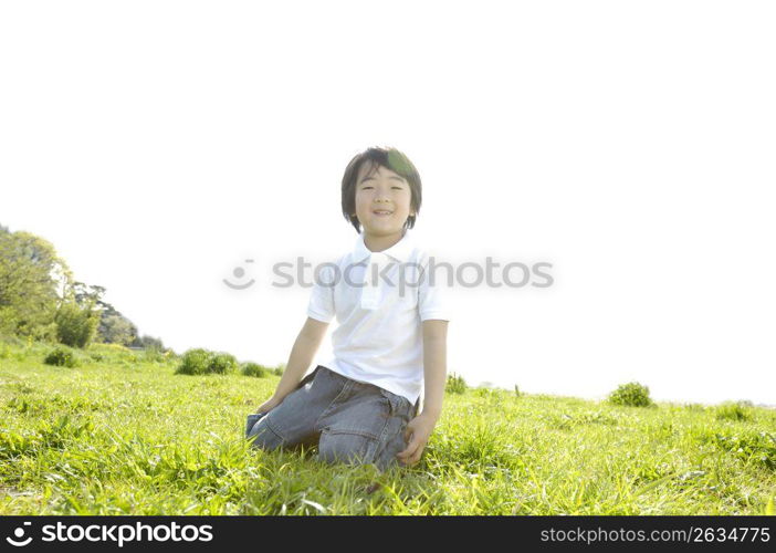 Child on the grassland