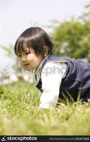 child playing in park