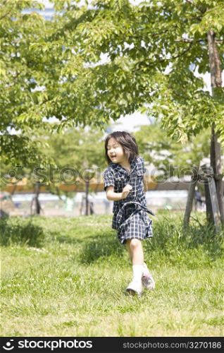 child playing in park