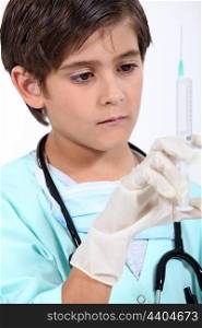 Child with syringe