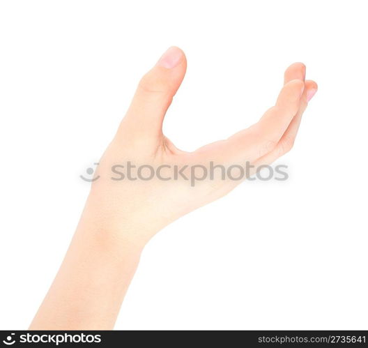 childish hand represents letter U from alphabet