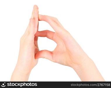 childish hands represents letter B from alphabet