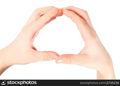 childish hands represents letter O from alphabet