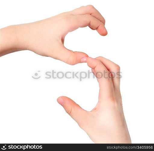 childish hands represents letter S from alphabet