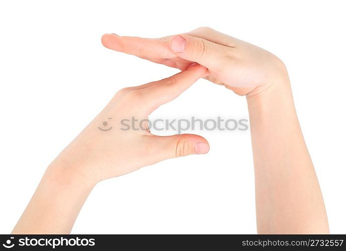 childish hands represents letter Z from alphabet