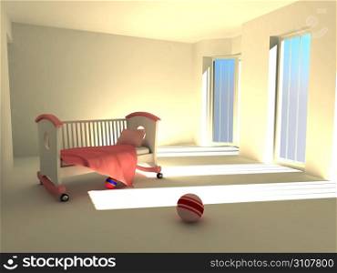 Children&acute;s bedroom. 3d