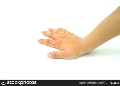 Children&acute;s hand isolated on white background