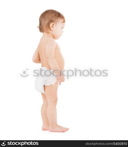 children, childhood concept - cute little boy looking at something