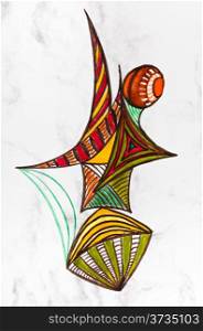 children drawing - abstract geometric shape