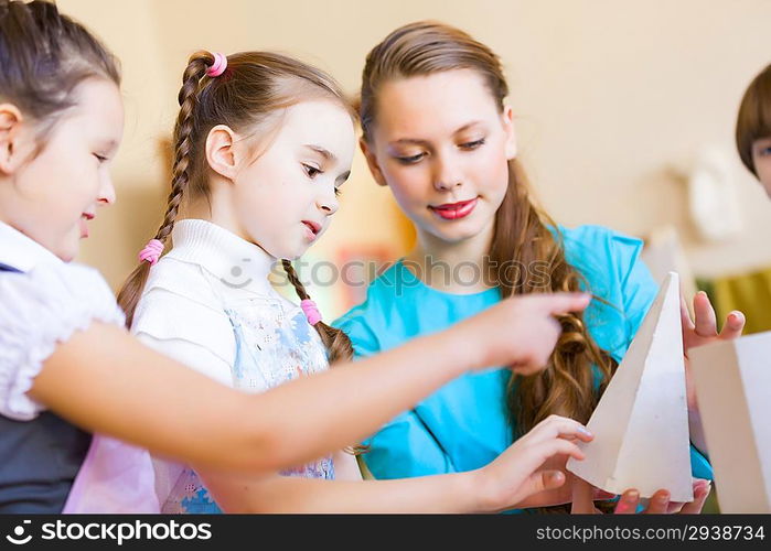 Children drawing and painting