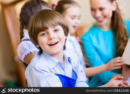 Children drawing and painting