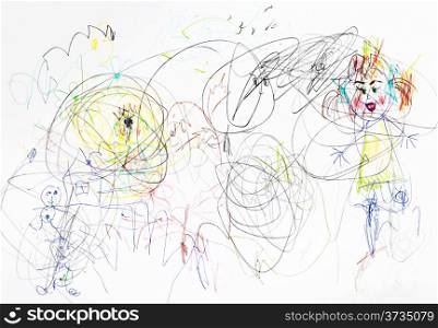 children drawing - chaos in family upbringing