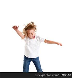 children excited kid epression with winner gesture screaming happy