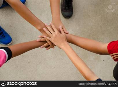 children hand for power and unity