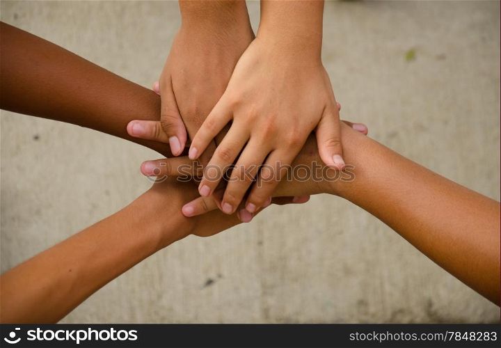 children hand for power and unity