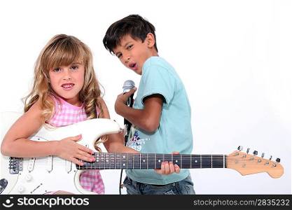 Children in a rock band