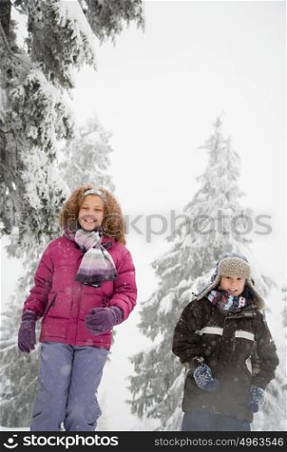 Children in the snow