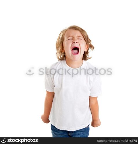 children kid screaming expression on white background